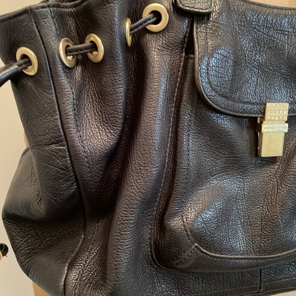 Adrienne Vittadini Black Slouch/Hobo Purse - Picture 2 of 12